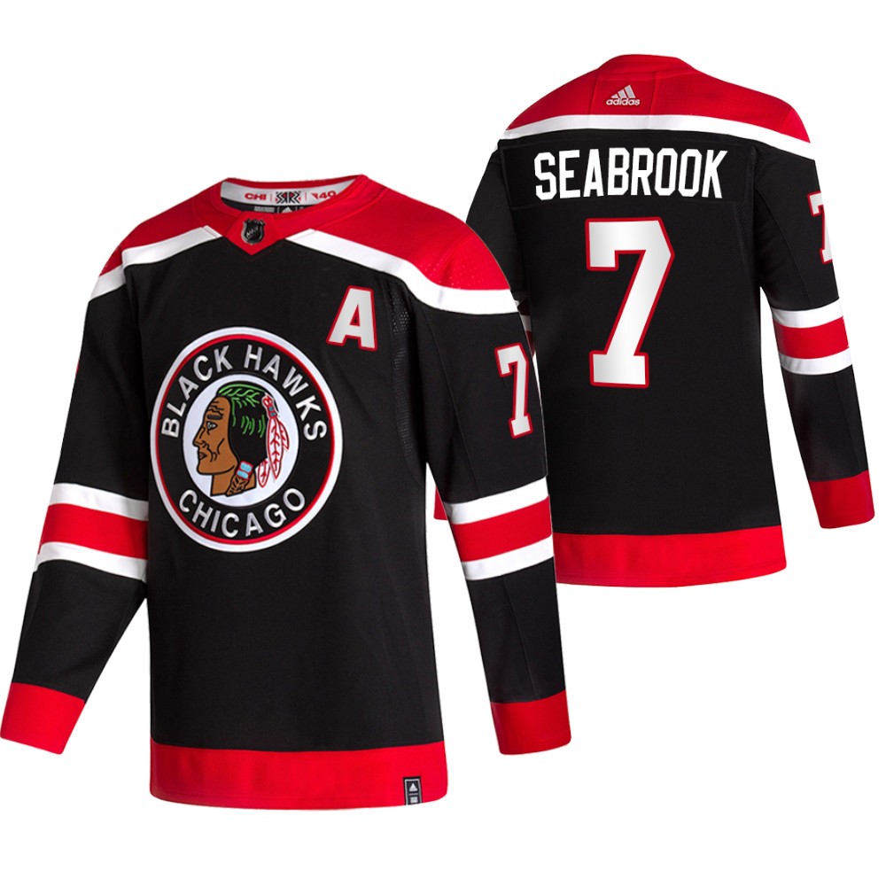 2021 Adidias Chicago Blackhawks #7 Brent Seabrook Black Men Reverse Retro Alternate NHL Jersey->montreal canadiens->NHL Jersey